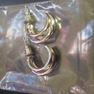 Triple Hoop Silver Earrings